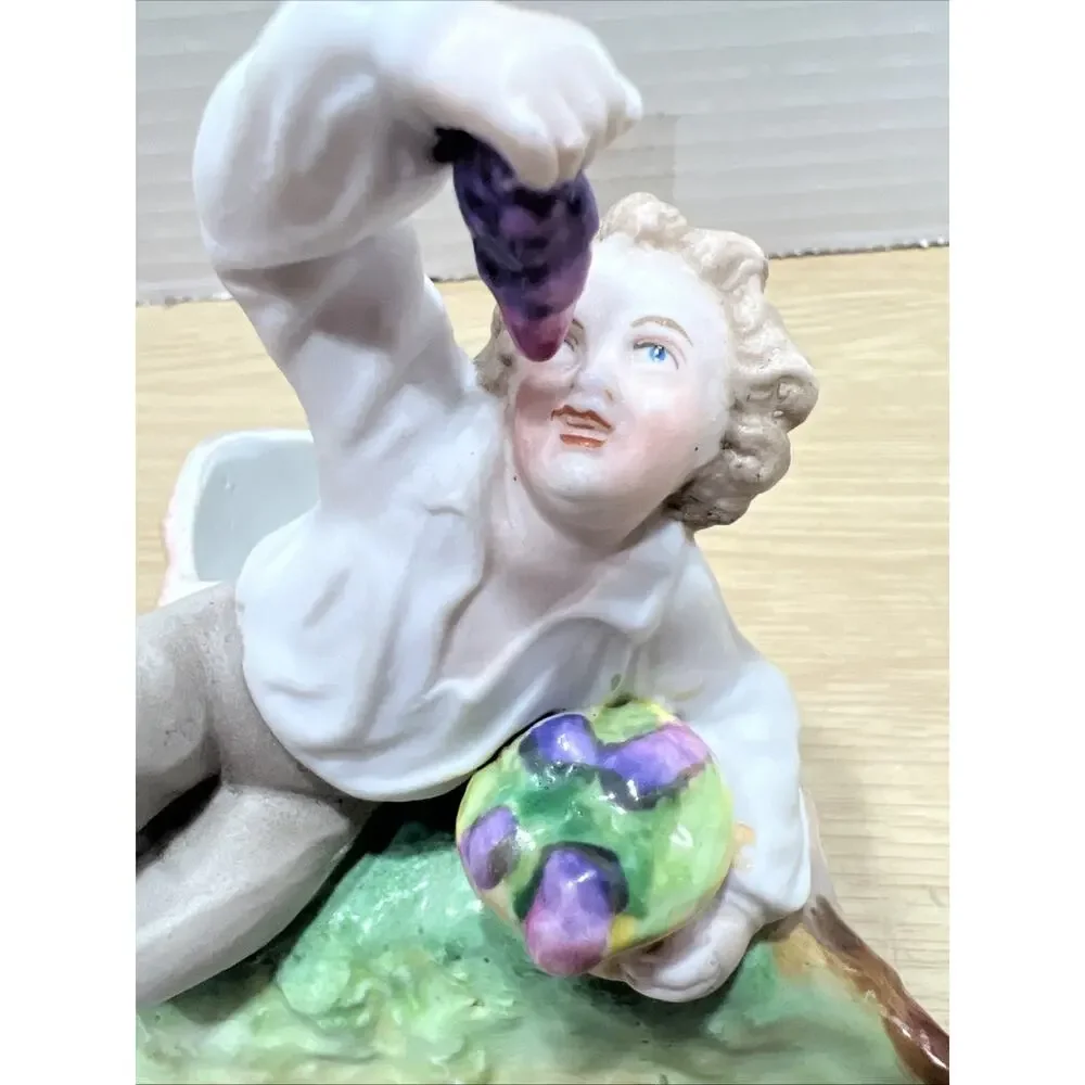 Vintage French Provincial Style Porcelain Child & Grapes Trinket Dish Read - Picture 7 of 15